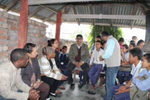 Social workers providing community education in Sunsari District in the eastern development region of Nepal