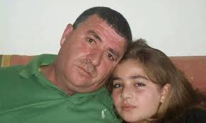 Hashem Abu Maria, 45, pictured with his daughter 