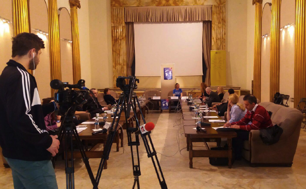 Cameraman filming World Social Work Day 2017 Romania event