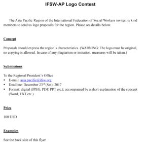 IFSW-AP logo contest flyer