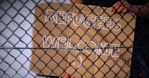 refugees welcome sign