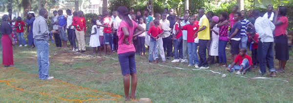 East African Young Carers festival banner in Nairobi, Kenya